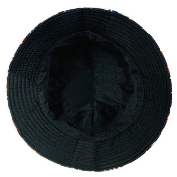 NWT reversible bucket hat Americana print and solid black - Picture 2 of 3